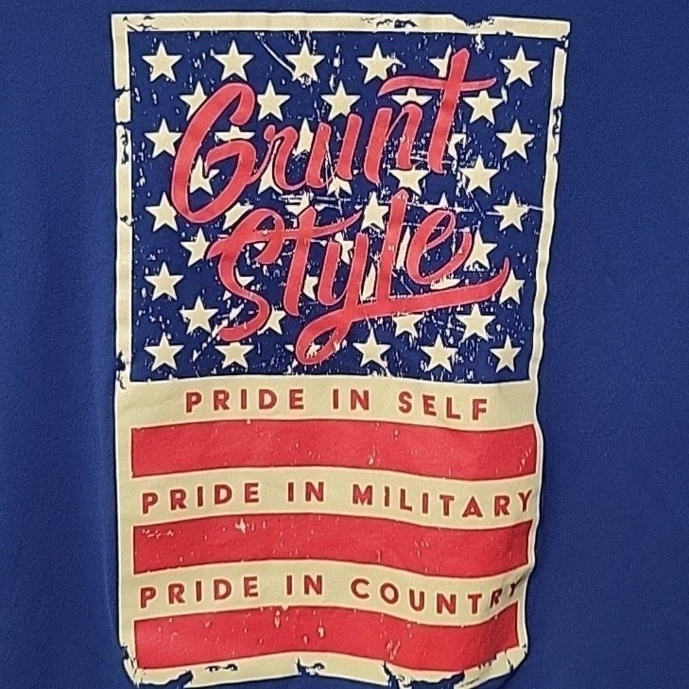 GS Grunt Style Military Tshirt Rifle‎ Cross American Flag Pride Shirt USA M L
